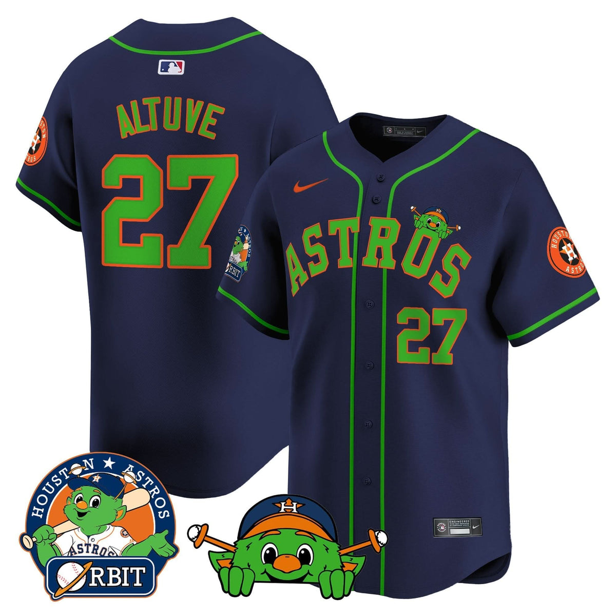 Houston Astros Orbit Patch Vapor Premier Limited Jersey V3 - Stitched
