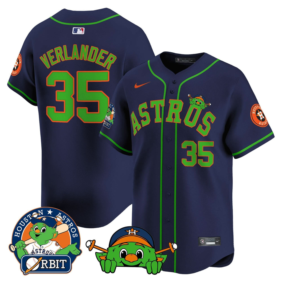 Houston Astros Orbit Patch Vapor Premier Limited Jersey V3 - Stitched