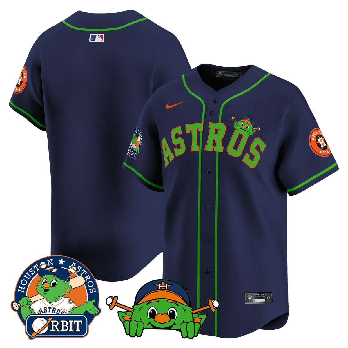 Houston Astros Orbit Patch Vapor Premier Limited Jersey V3 - Stitched