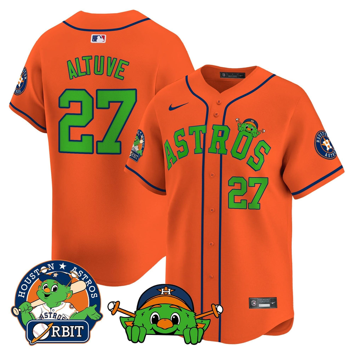 Houston Astros Orbit Patch Vapor Premier Limited Jersey V3 - Stitched