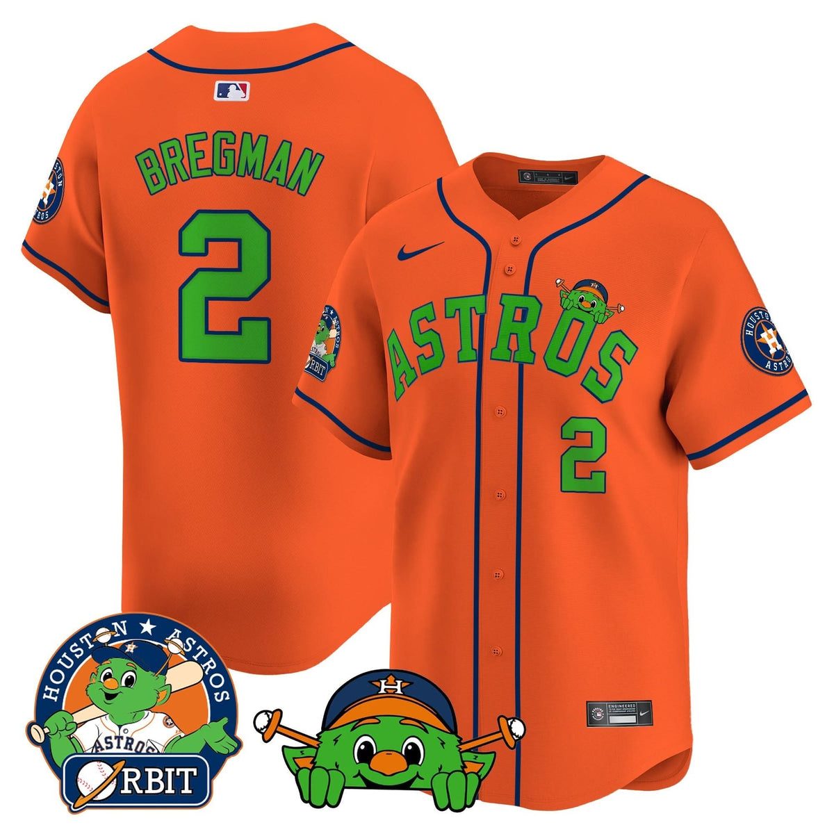 Houston Astros Orbit Patch Vapor Premier Limited Jersey V3 - Stitched