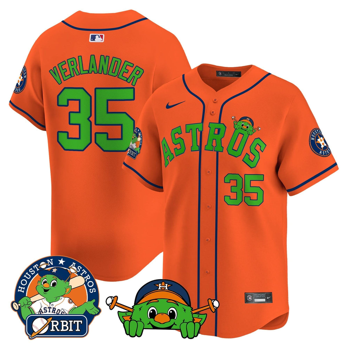 Houston Astros Orbit Patch Vapor Premier Limited Jersey V3 - Stitched