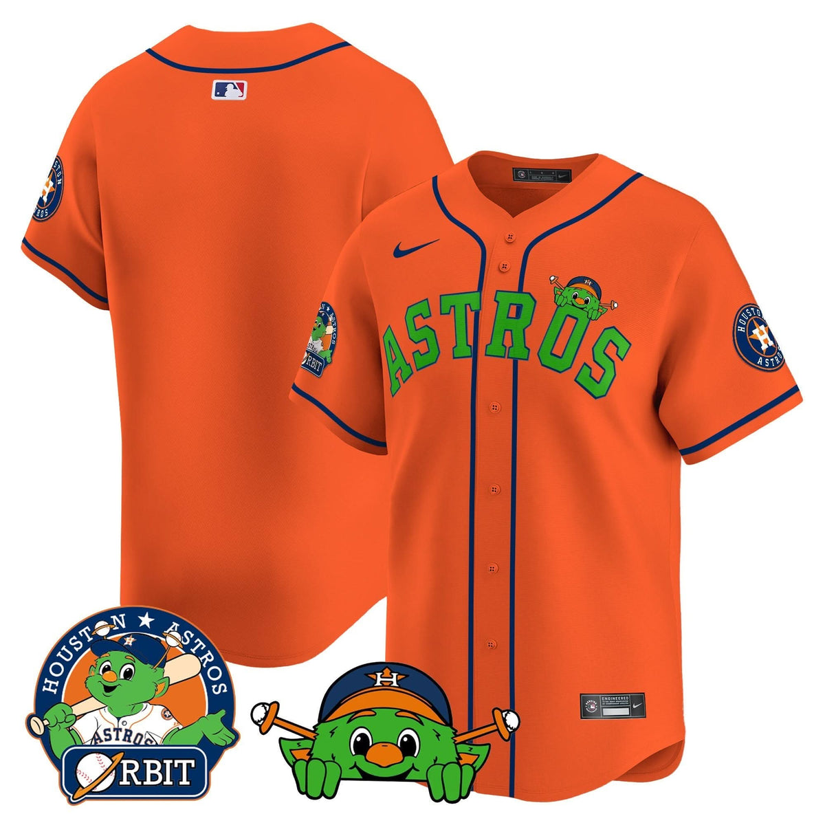 Houston Astros Orbit Patch Vapor Premier Limited Jersey V3 - Stitched