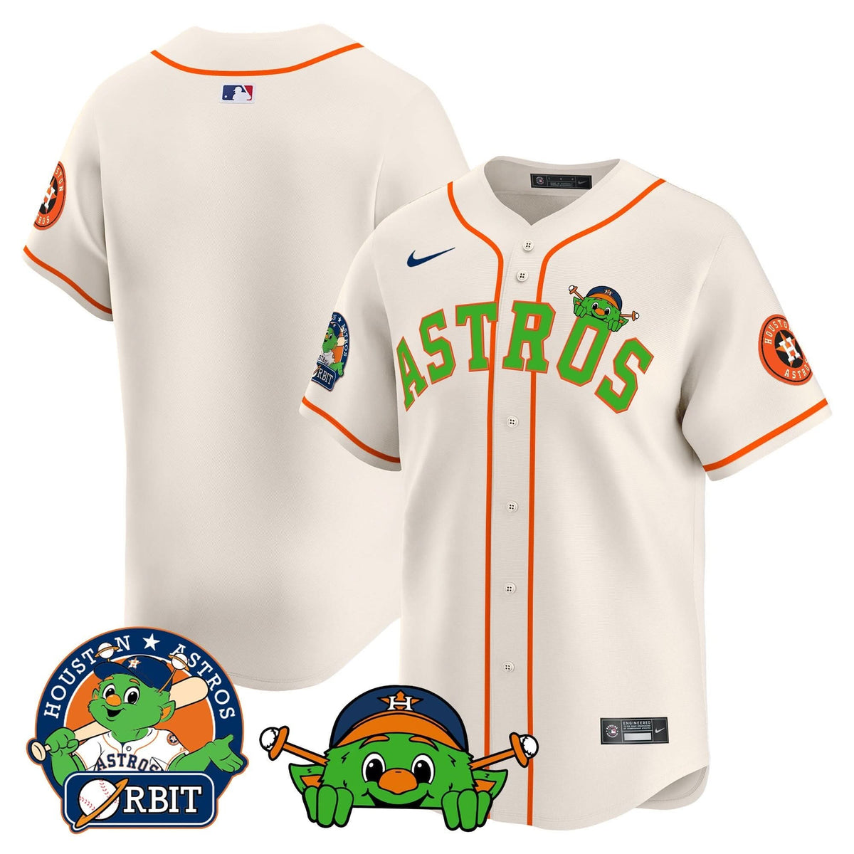 Houston Astros Orbit Patch Vapor Premier Limited Jersey V3 - Stitched