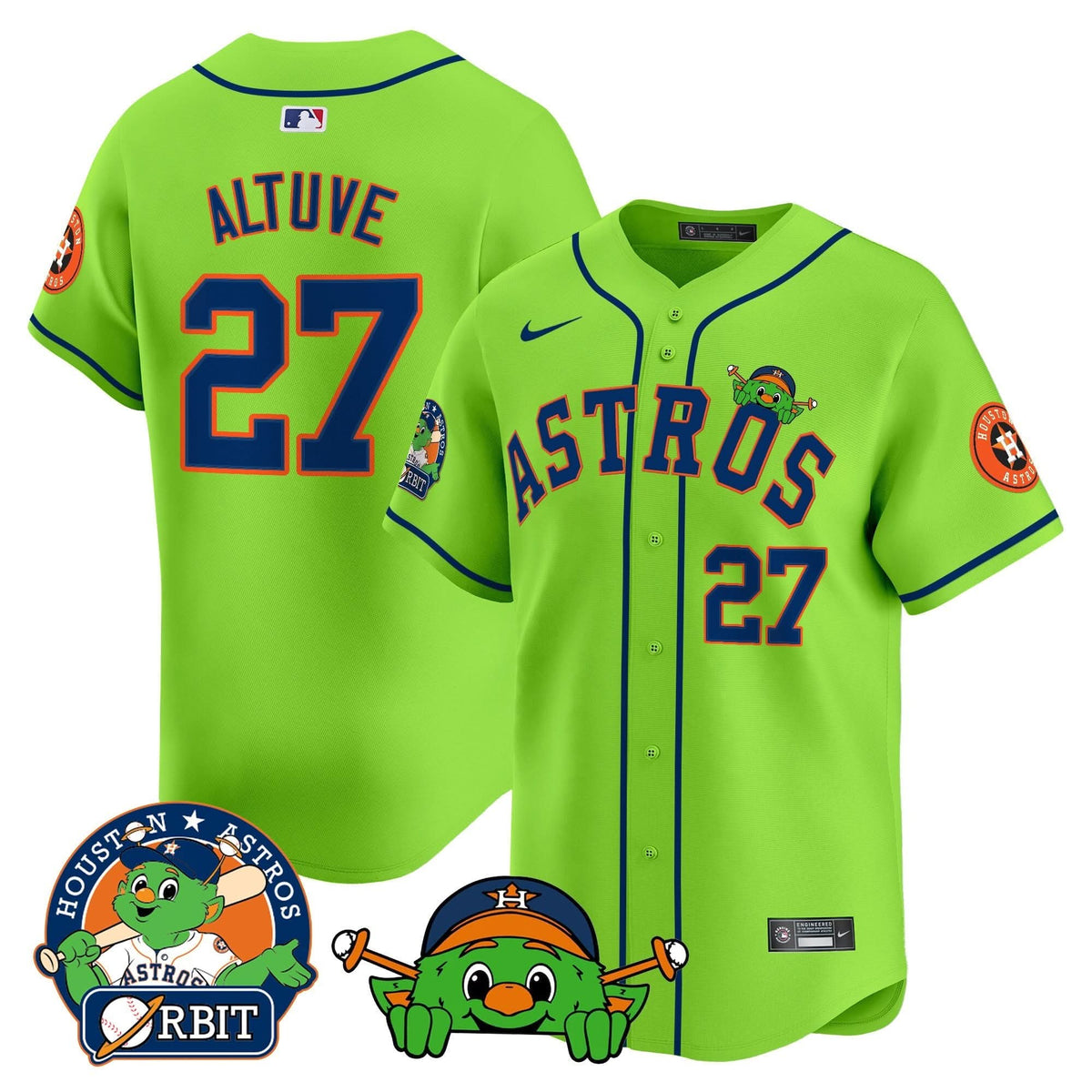 Houston Astros Orbit Patch Vapor Premier Limited Jersey V3 - Stitched