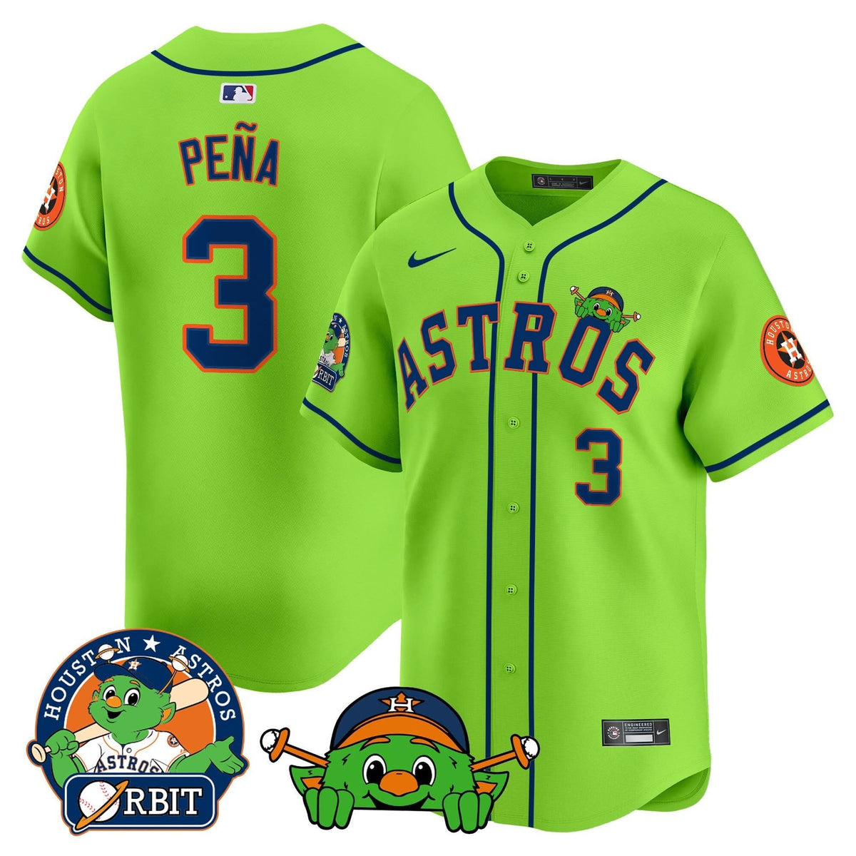 Houston Astros Orbit Patch Vapor Premier Limited Jersey V3 - Stitched