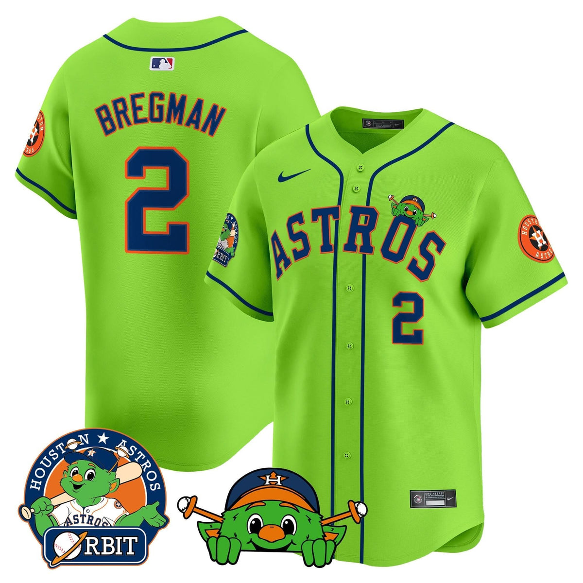 Houston Astros Orbit Patch Vapor Premier Limited Jersey V3 - Stitched