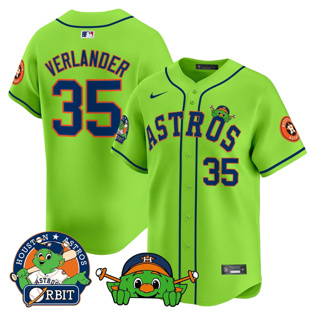 Houston Astros Orbit Patch Vapor Premier Limited Jersey V3 - Stitched