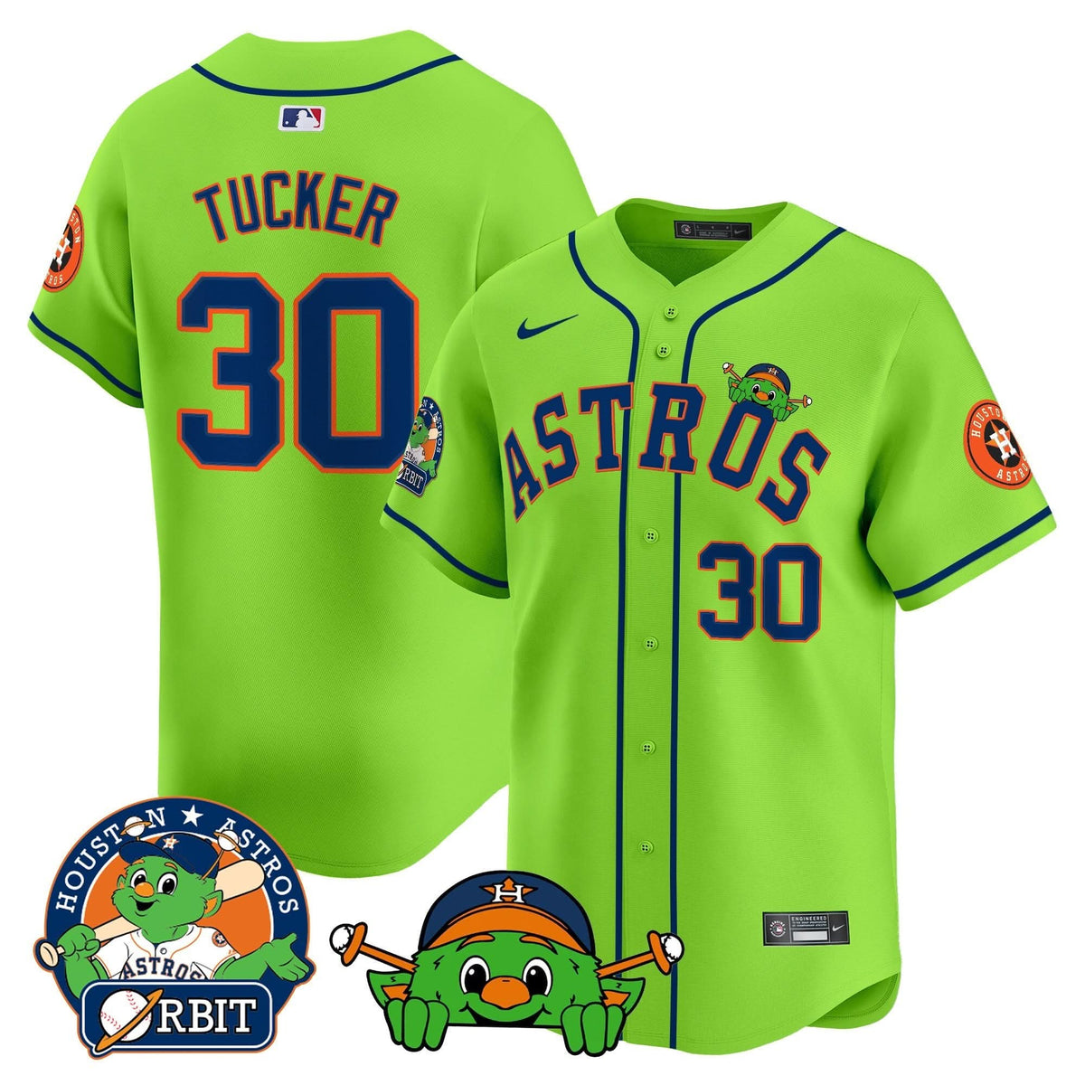 Houston Astros Orbit Patch Vapor Premier Limited Jersey V3 - Stitched