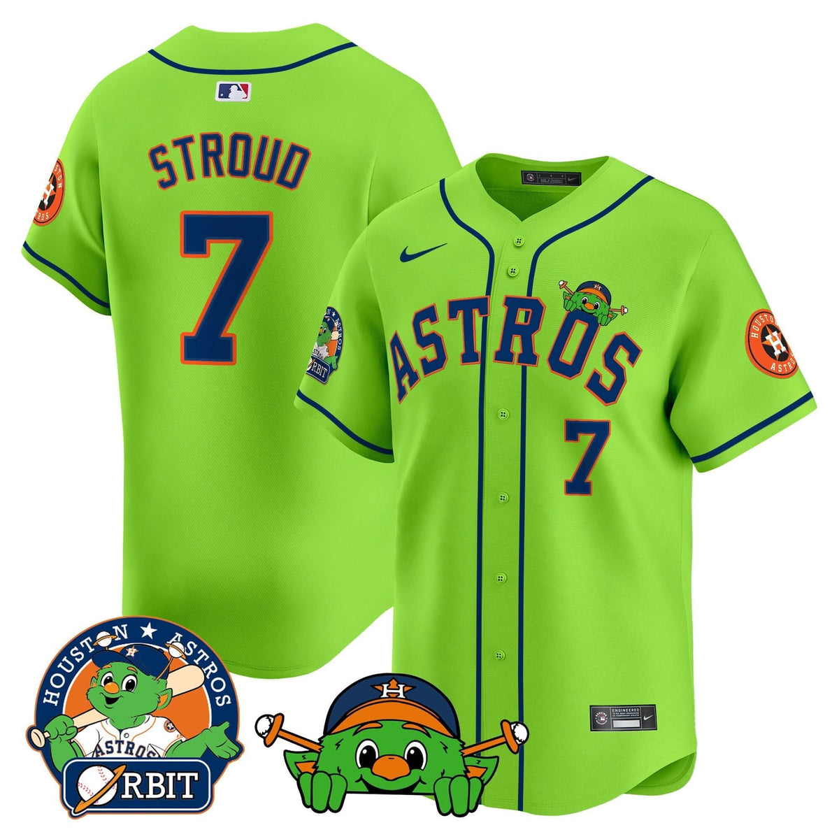 Houston Astros Orbit Patch Vapor Premier Limited Jersey V3 - Stitched