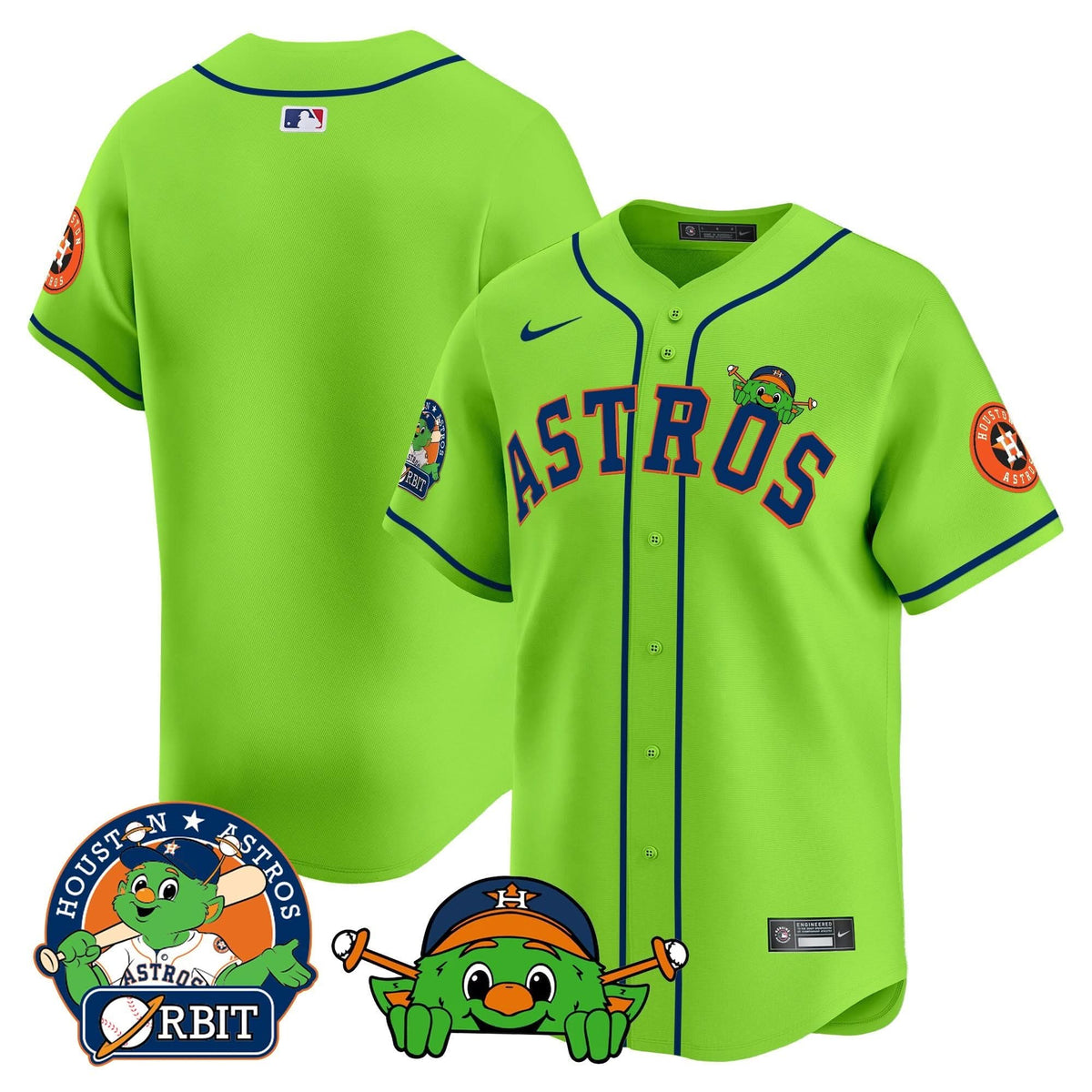 Houston Astros Orbit Patch Vapor Premier Limited Jersey V3 - Stitched