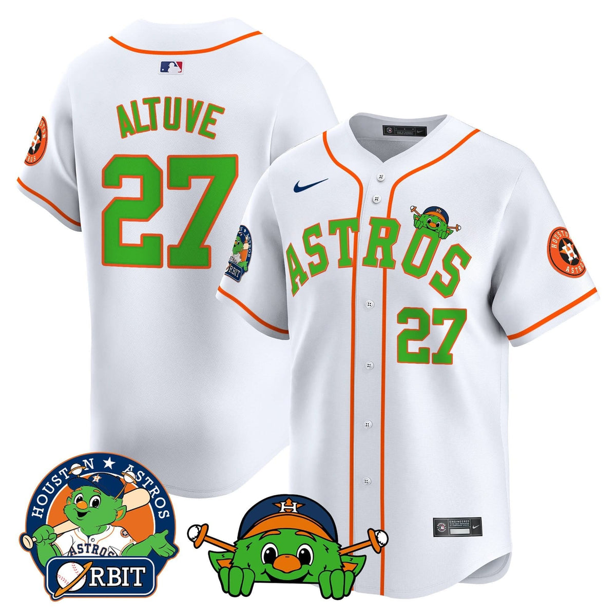 Houston Astros Orbit Patch Vapor Premier Limited Jersey V3 - Stitched