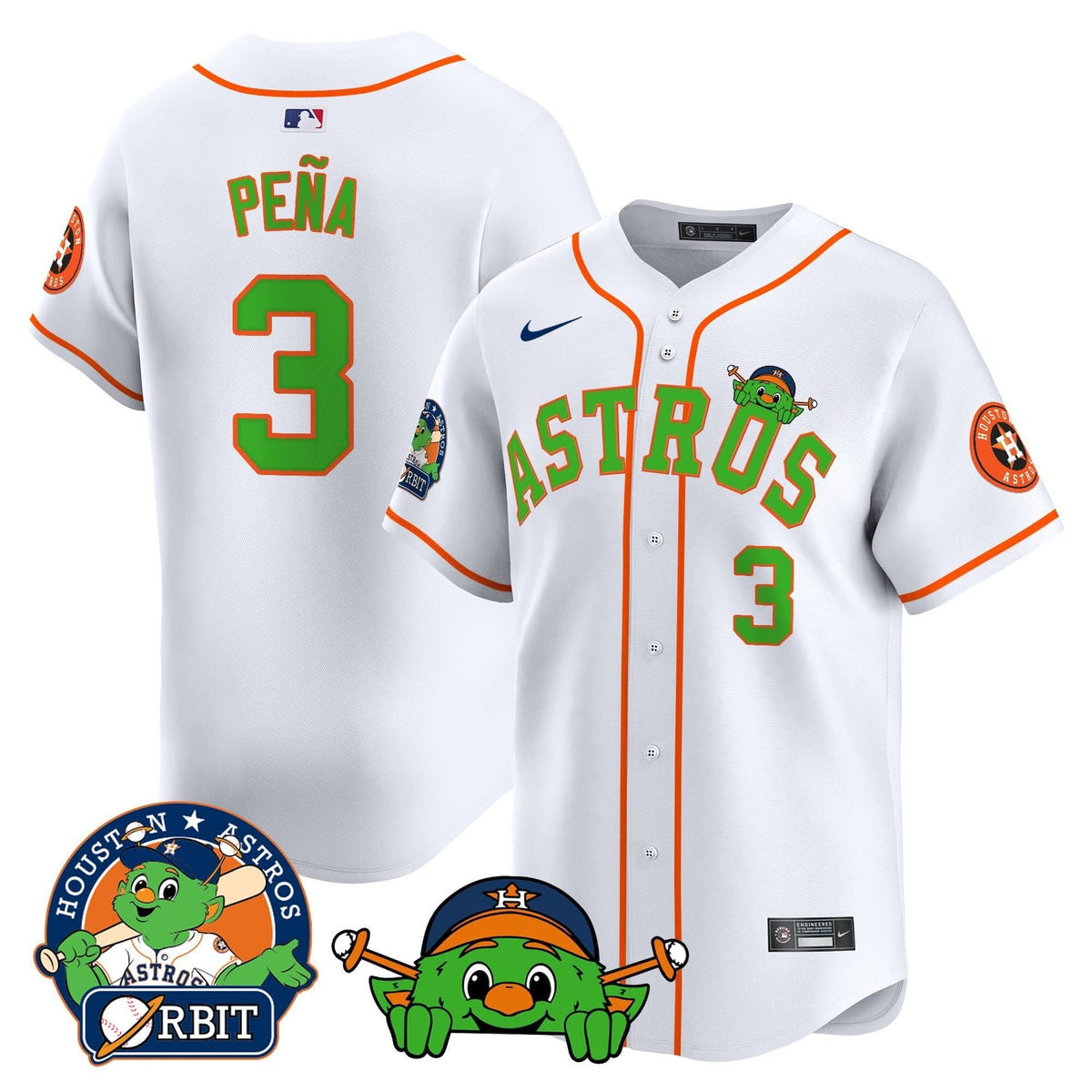 Houston Astros Orbit Patch Vapor Premier Limited Jersey V3 - Stitched