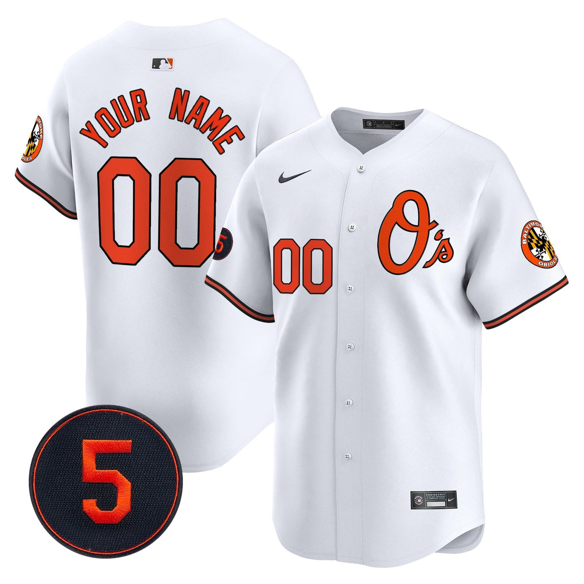 Baltimore Orioles Robinson Patch Vapor Premier Limited Custom Jersey V4 - Stitched