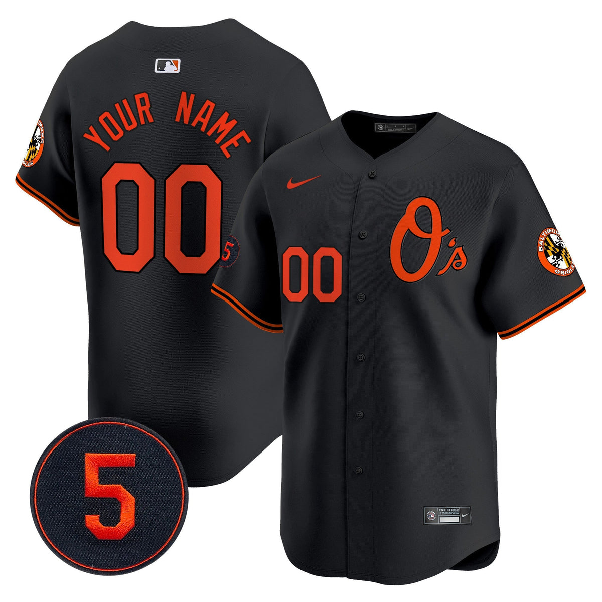 Baltimore Orioles Robinson Patch Vapor Premier Limited Custom Jersey V4 - Stitched