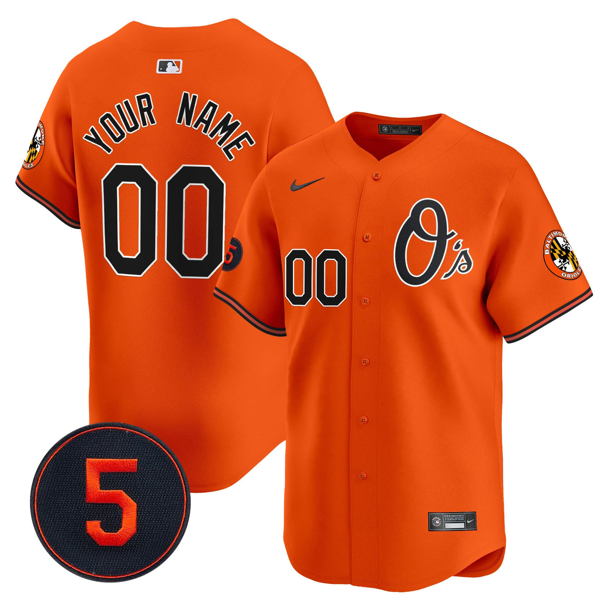 Baltimore Orioles Robinson Patch Vapor Premier Limited Custom Jersey V4 - Stitched