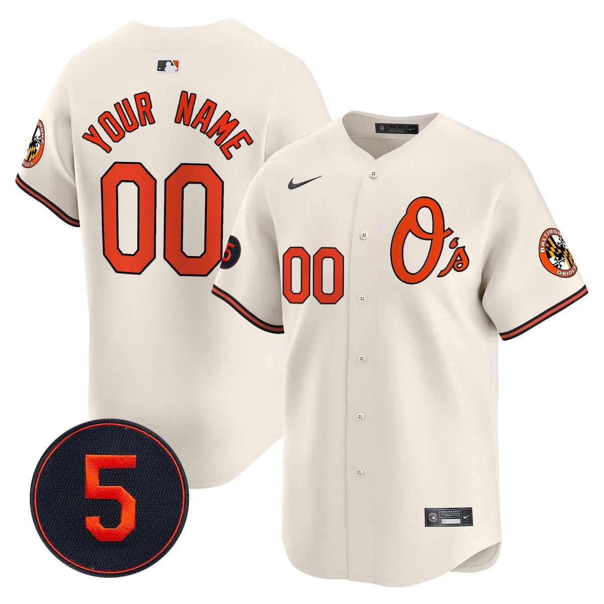 Baltimore Orioles Robinson Patch Vapor Premier Limited Custom Jersey V4 - Stitched