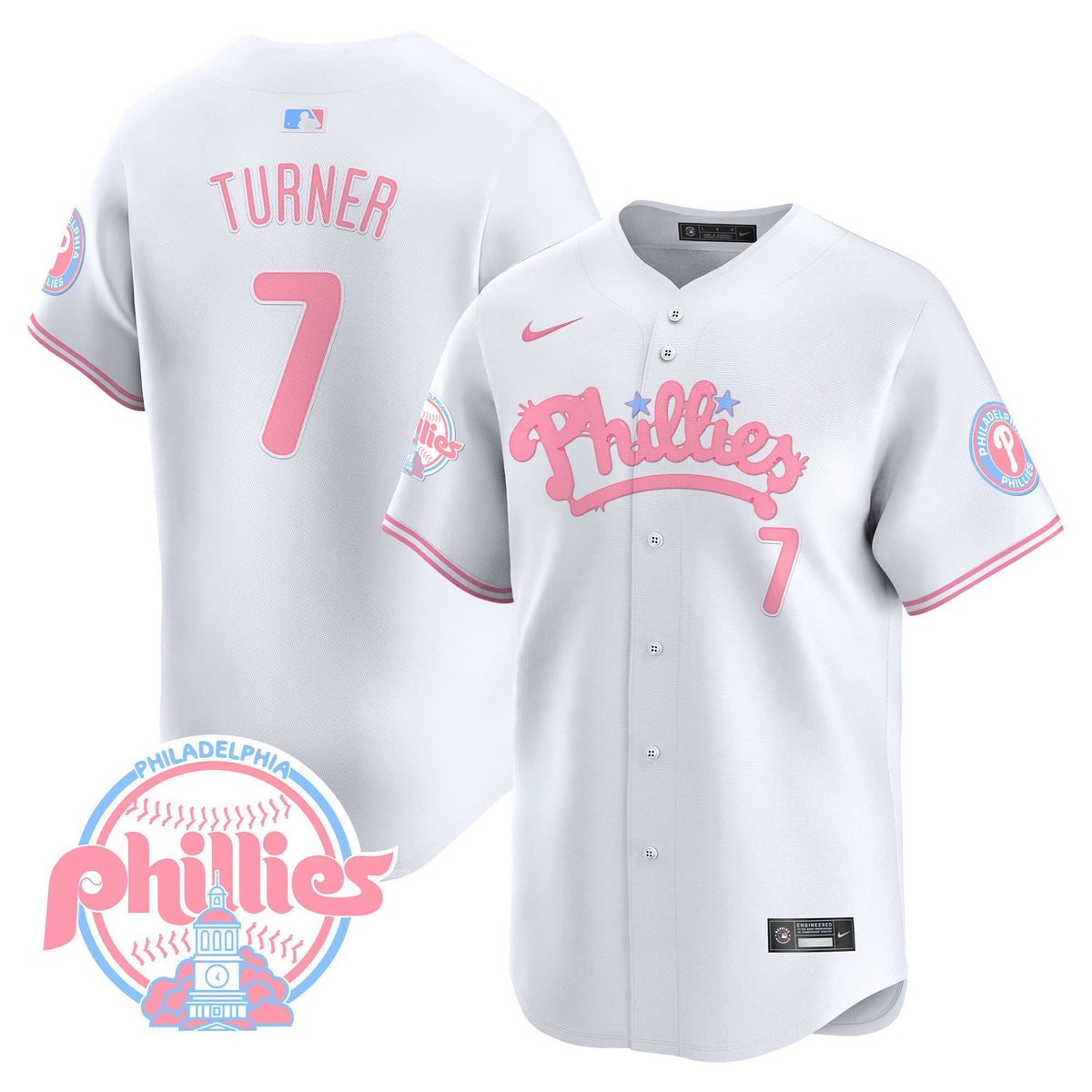 Philadelphia Phillies Bubblegum Pink Vapor Premier Limited Jersey - Stitched