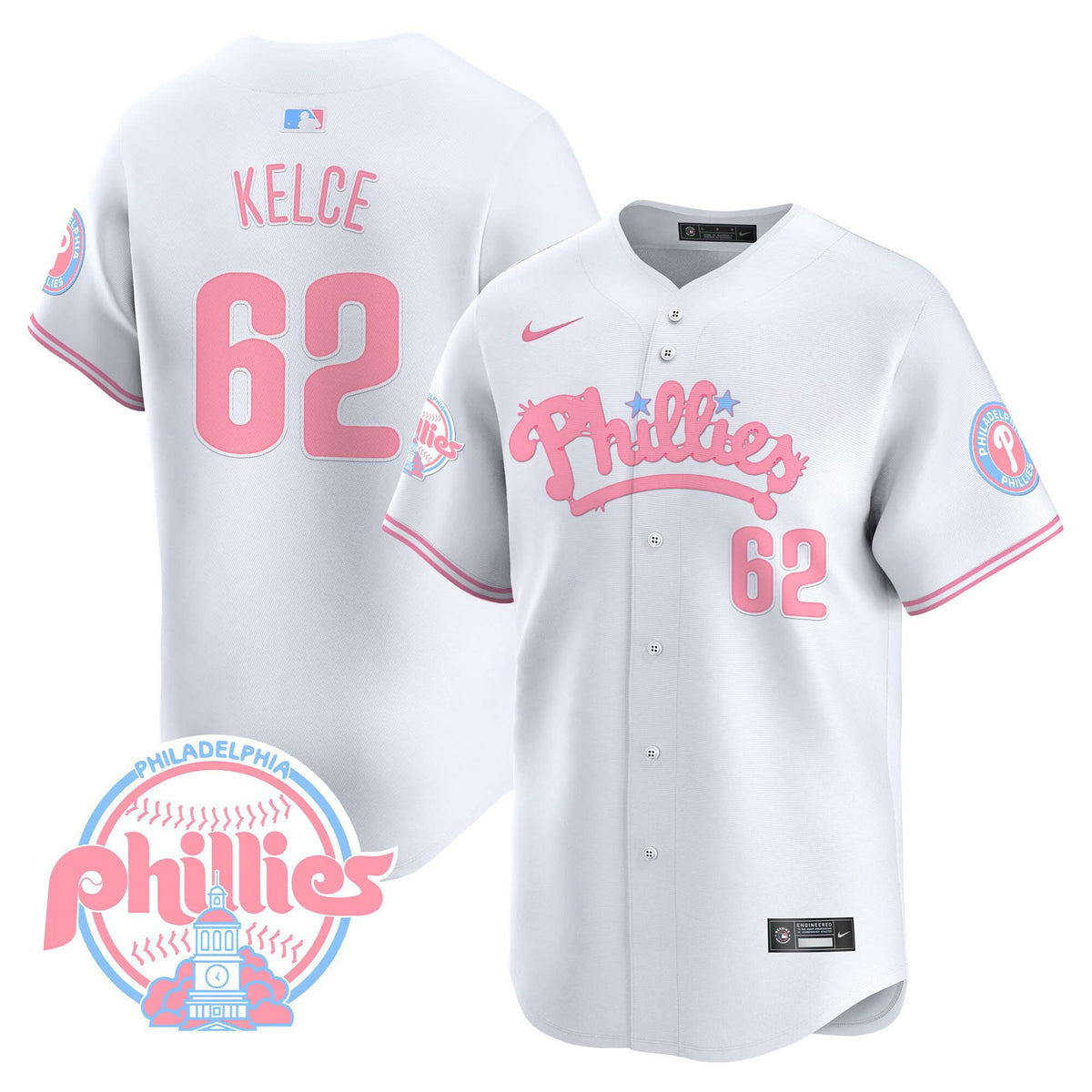Philadelphia Phillies Bubblegum Pink Vapor Premier Limited Jersey - Stitched