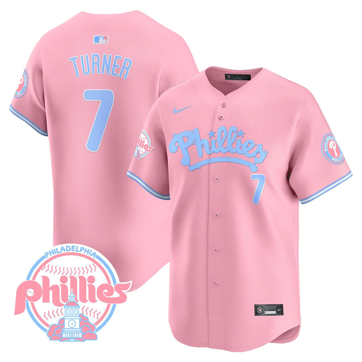 Philadelphia Phillies Bubblegum Pink Vapor Premier Limited Jersey - Stitched