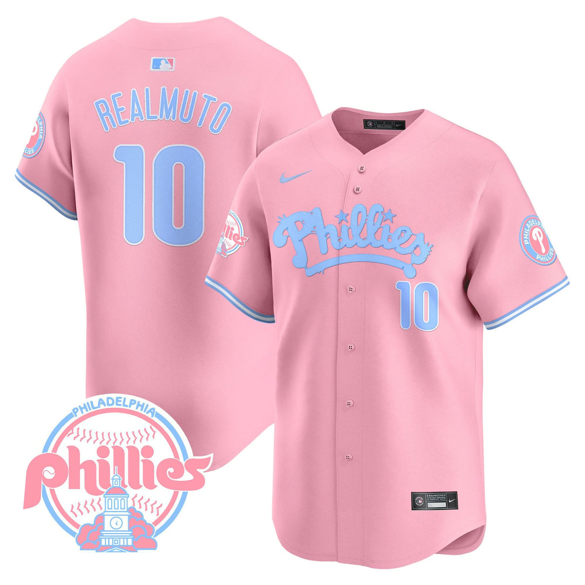 Philadelphia Phillies Bubblegum Pink Vapor Premier Limited Jersey - Stitched