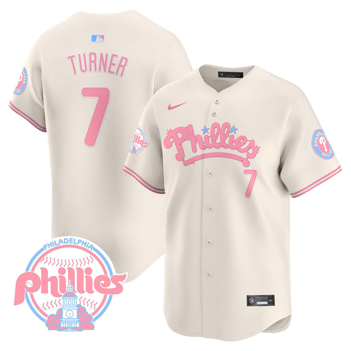 Philadelphia Phillies Bubblegum Pink Vapor Premier Limited Jersey - Stitched