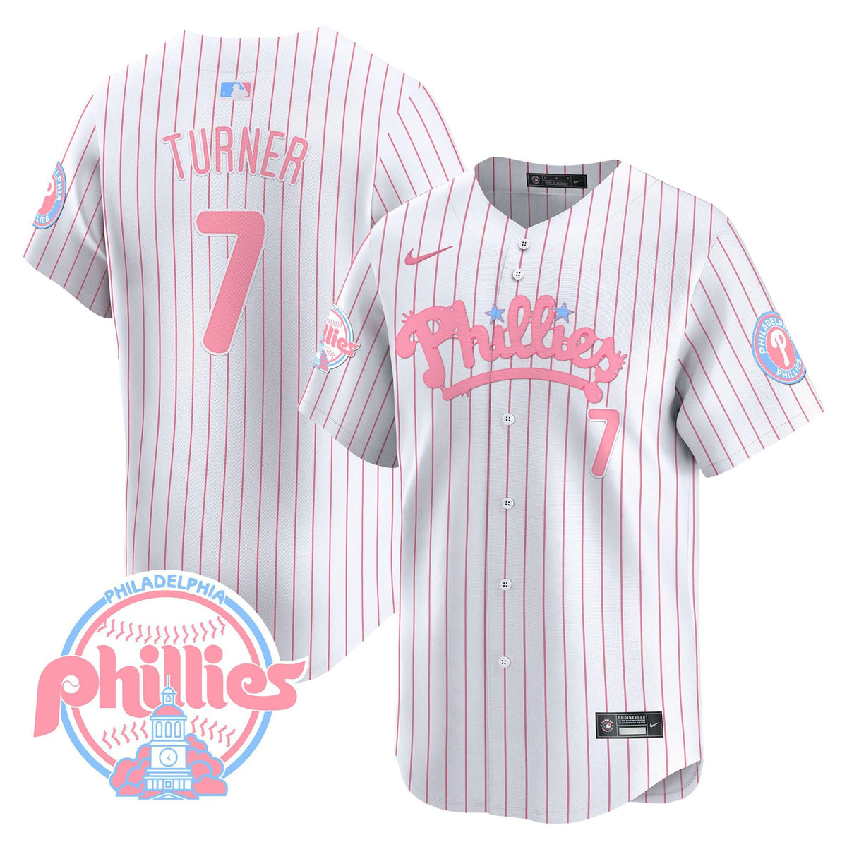 Philadelphia Phillies Bubblegum Pink Vapor Premier Limited Jersey - Stitched