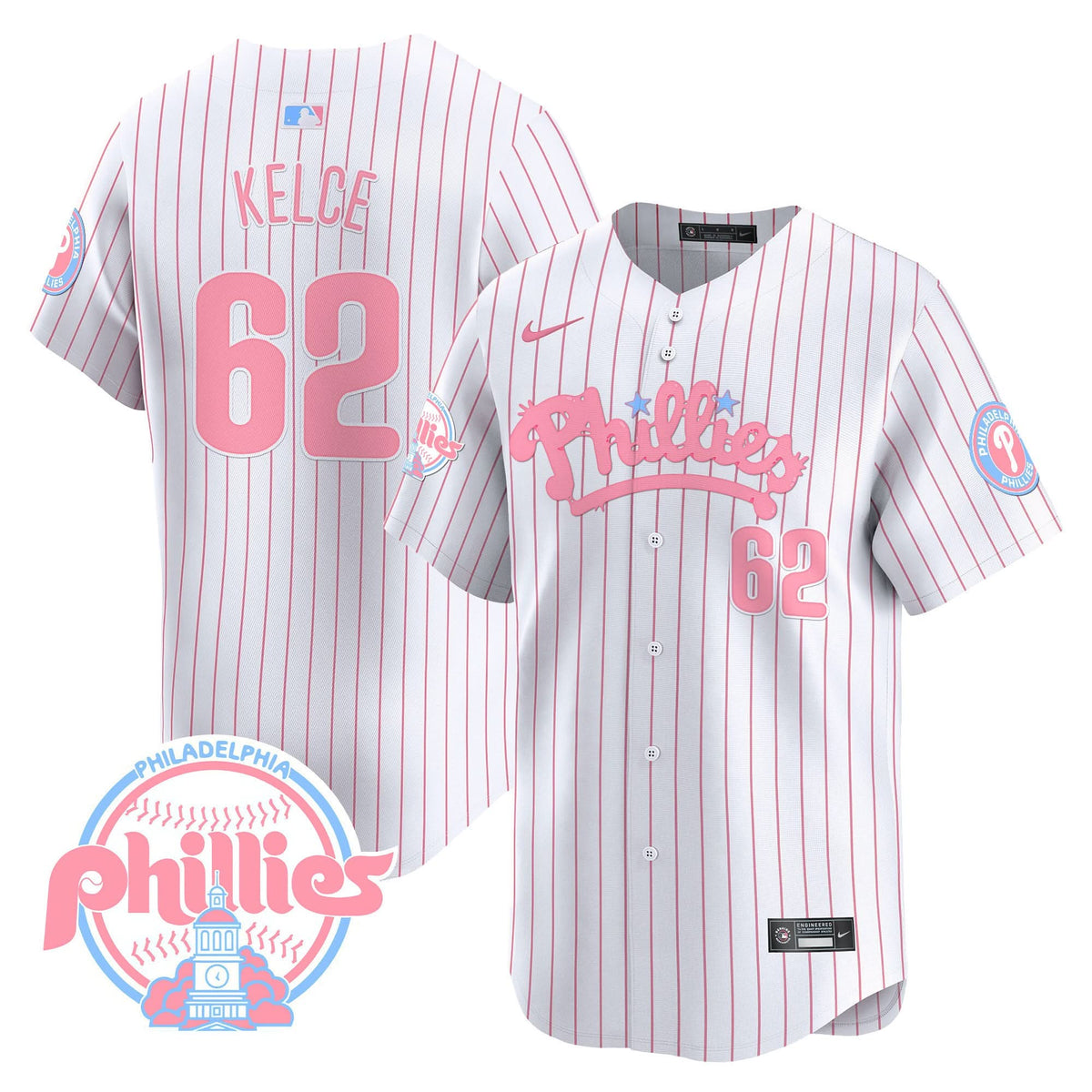 Philadelphia Phillies Bubblegum Pink Vapor Premier Limited Jersey - Stitched