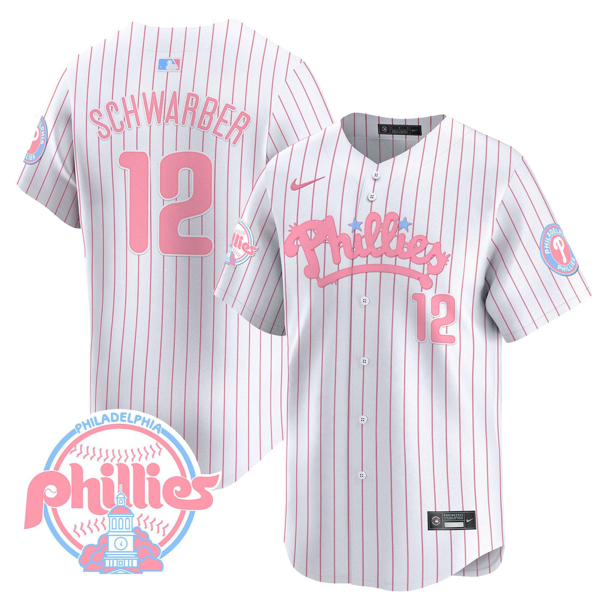 Philadelphia Phillies Bubblegum Pink Vapor Premier Limited Jersey - Stitched