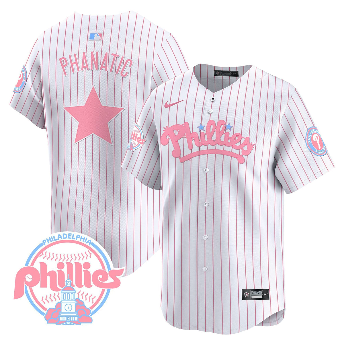Philadelphia Phillies Bubblegum Pink Vapor Premier Limited Jersey - Stitched