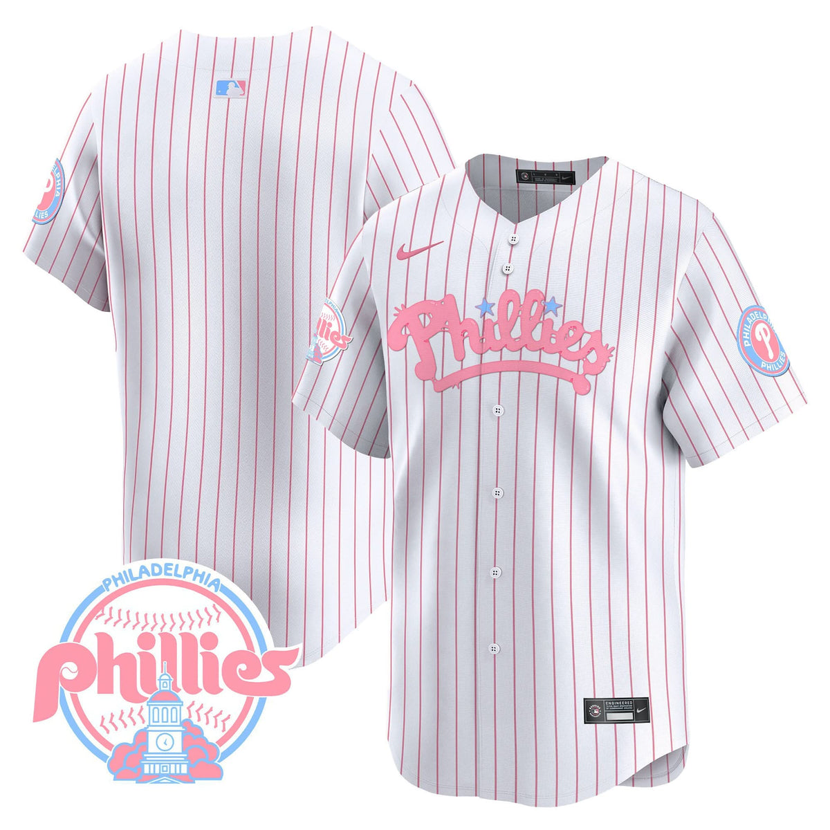Philadelphia Phillies Bubblegum Pink Vapor Premier Limited Jersey - Stitched