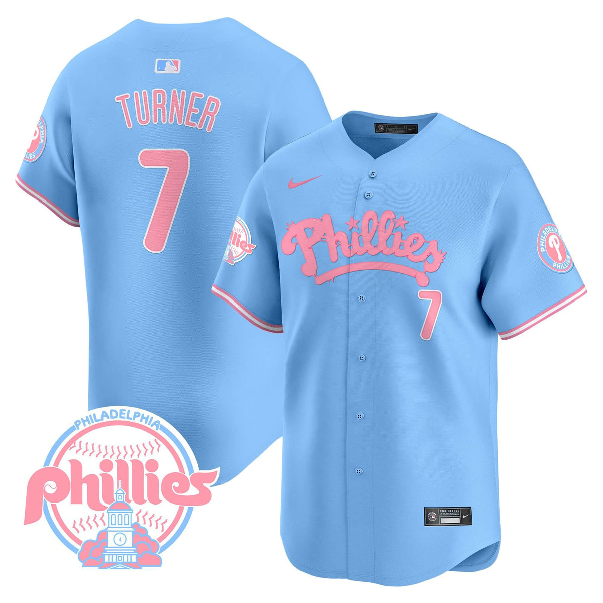 Philadelphia Phillies Bubblegum Pink Vapor Premier Limited Jersey - Stitched