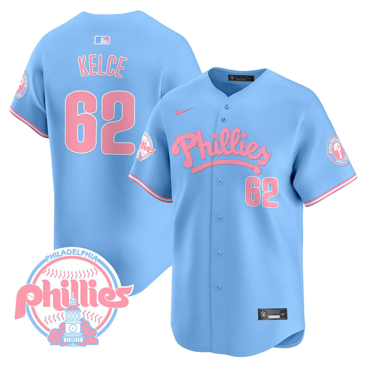 Philadelphia Phillies Bubblegum Pink Vapor Premier Limited Jersey - Stitched