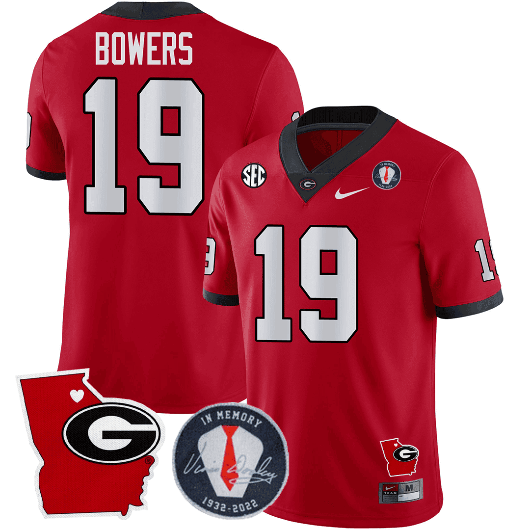 Green Bay Packers 2023 Vince Dooley Patch & Georgia State Map Jersey