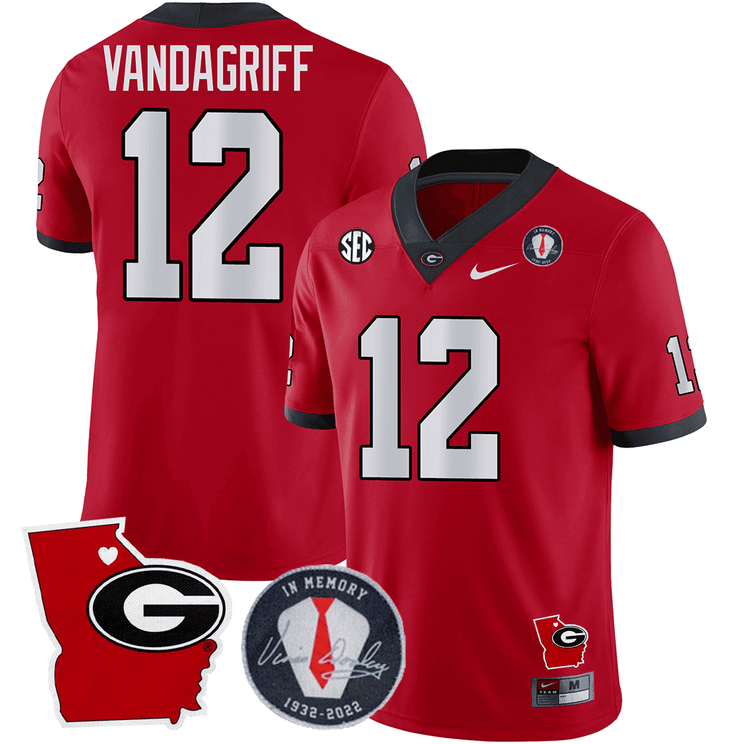 Green Bay Packers 2023 Vince Dooley Patch & Georgia State Map Jersey