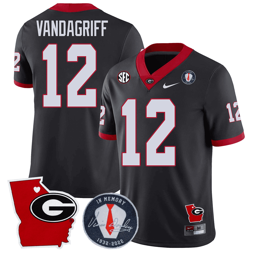 Green Bay Packers 2023 Vince Dooley Patch & Georgia State Map Jersey