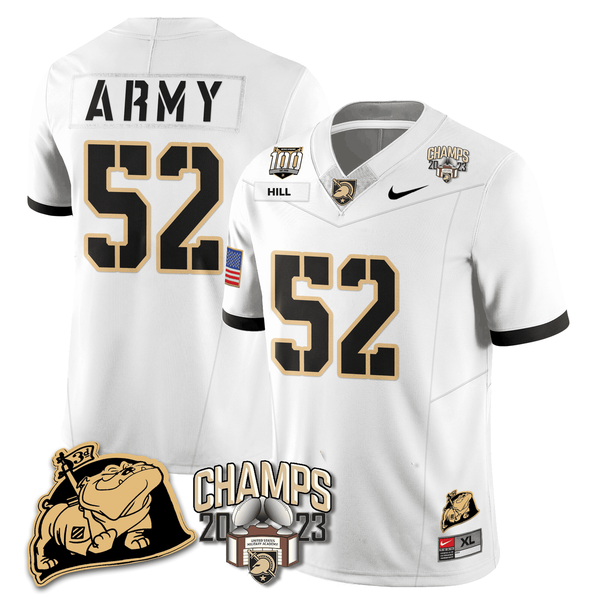 Army Black Knights 2023 CIC Trophy Champion Patch Jersey