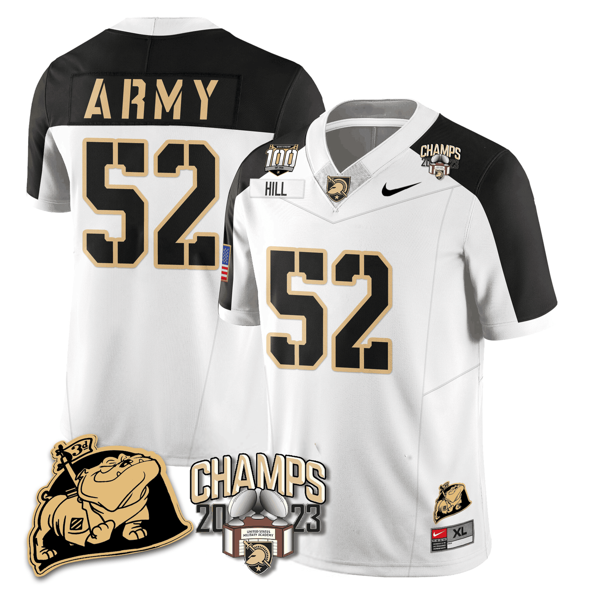 Army Black Knights 2023 CIC Trophy Champion Patch Jersey