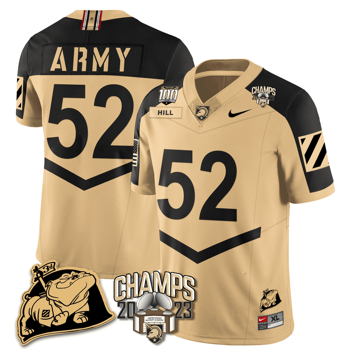 Army Black Knights 2023 CIC Trophy Champion Patch Jersey