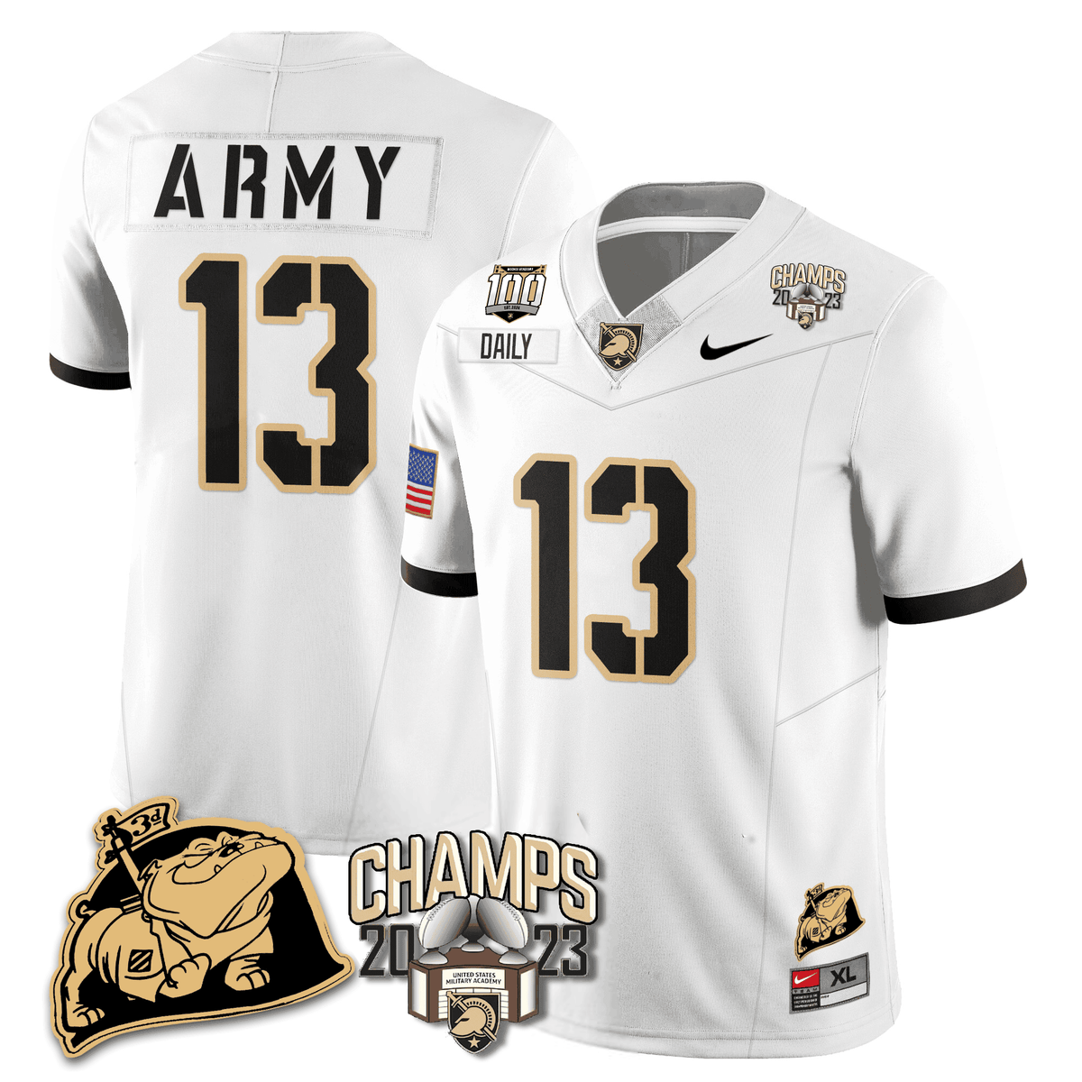 Army Black Knights 2023 CIC Trophy Champion Patch Jersey