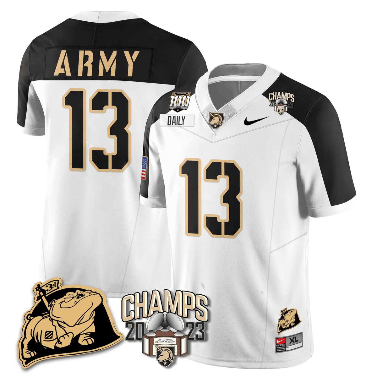 Army Black Knights 2023 CIC Trophy Champion Patch Jersey