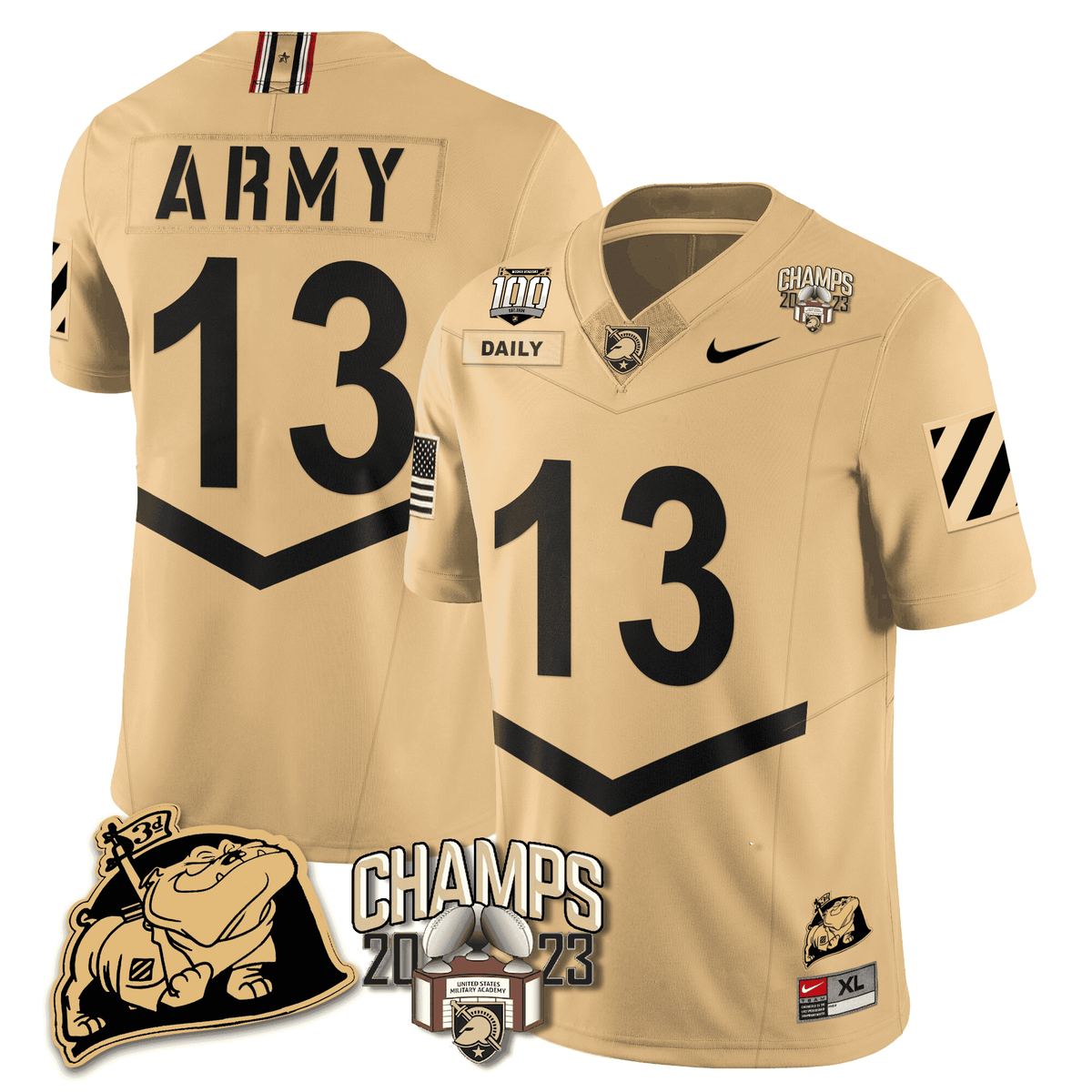 Army Black Knights 2023 CIC Trophy Champion Patch Jersey