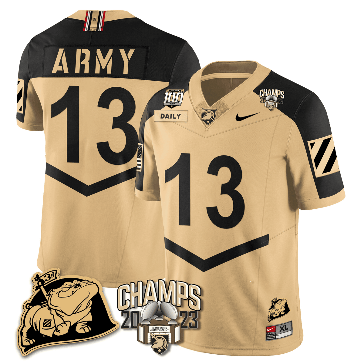 Army Black Knights 2023 CIC Trophy Champion Patch Jersey