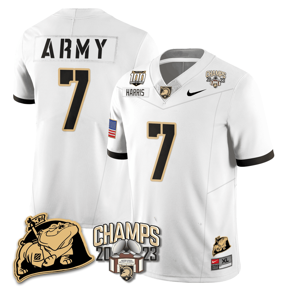 Army Black Knights 2023 CIC Trophy Champion Patch Jersey