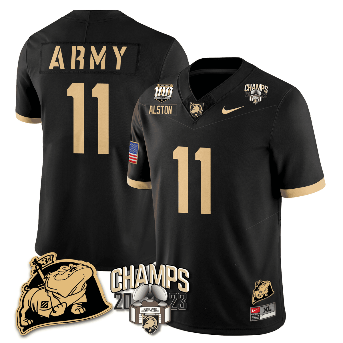 Army Black Knights 2023 CIC Trophy Champion Patch Jersey