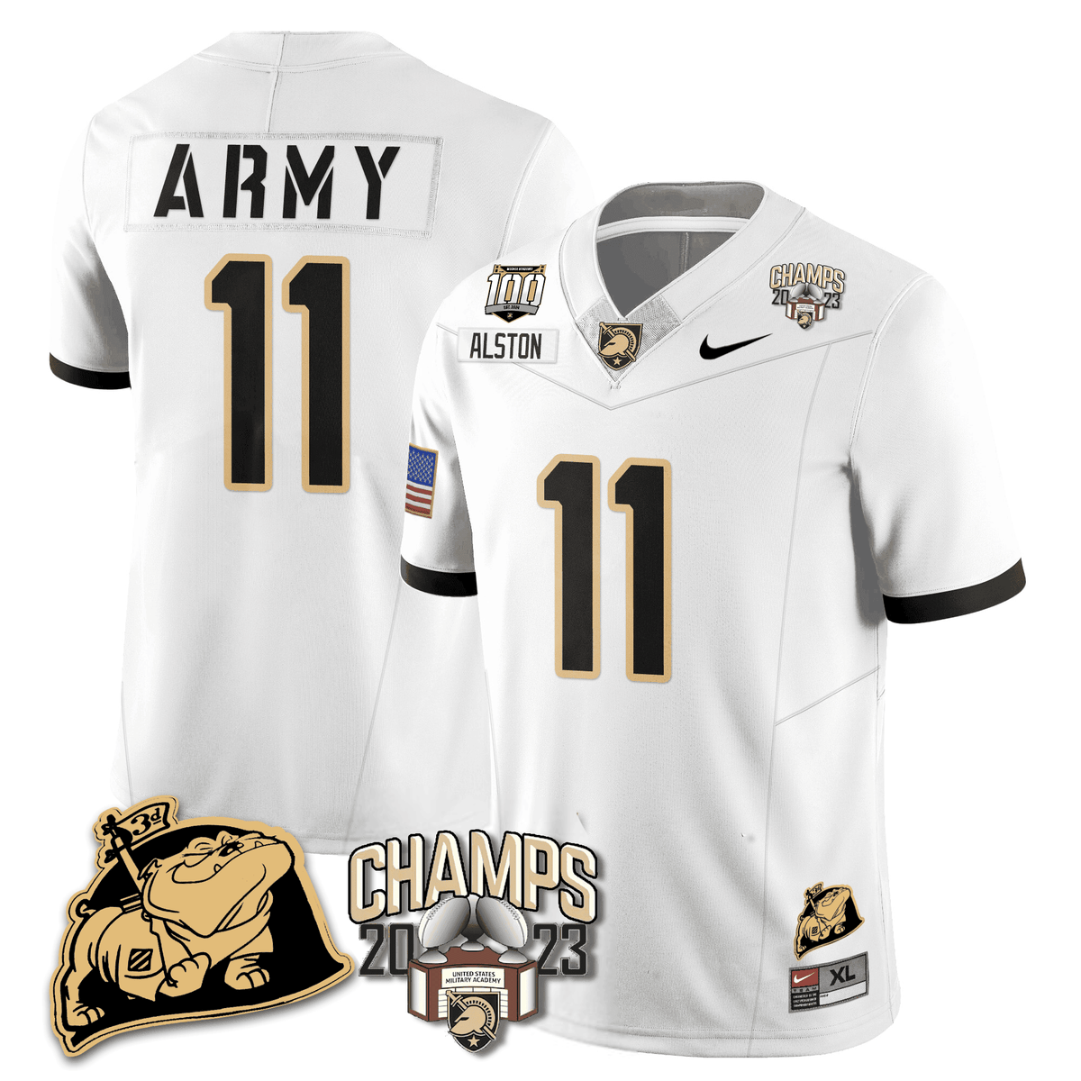Army Black Knights 2023 CIC Trophy Champion Patch Jersey