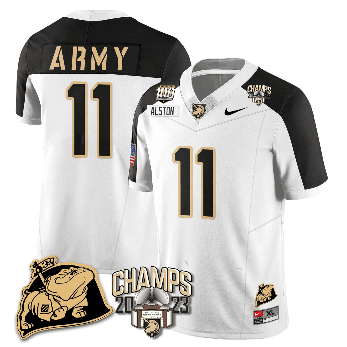 Army Black Knights 2023 CIC Trophy Champion Patch Jersey
