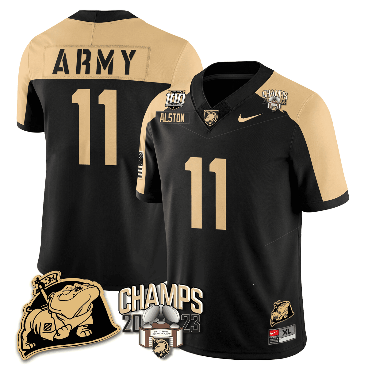 Army Black Knights 2023 CIC Trophy Champion Patch Jersey