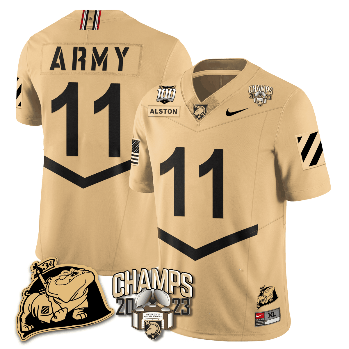 Army Black Knights 2023 CIC Trophy Champion Patch Jersey