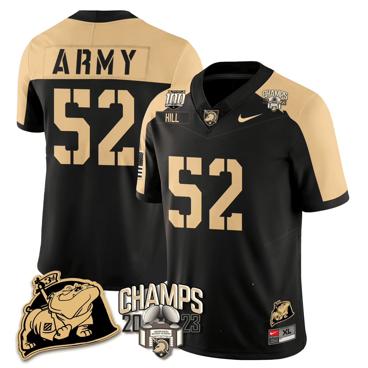 Army Black Knights 2023 CIC Trophy Champion Patch Jersey
